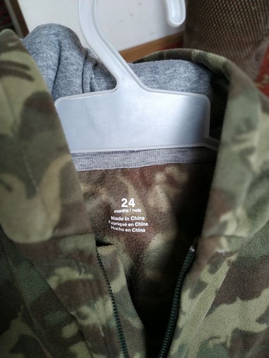 Одежда для мальчика 2 года Флисовый Комбинезон цвет хаки