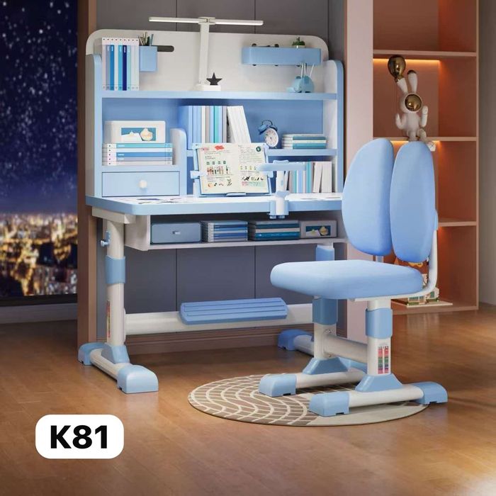 Парта растущая серые розовые