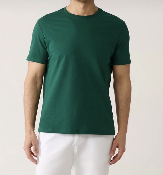 AVVA Мужская футболка цвета зеленый с круглым вырезом