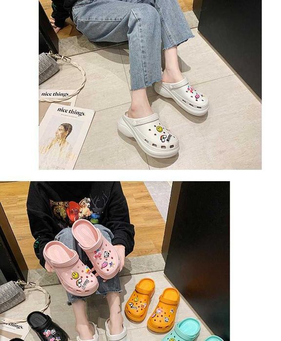 Чехли тип крокс XY Classic пантофи с 3D апликация тип сабо чехли