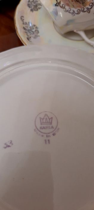 Чайно-кофейный сервиз Мадона "Золотая шишка"ГДР "KAXLA". Антиквариат.