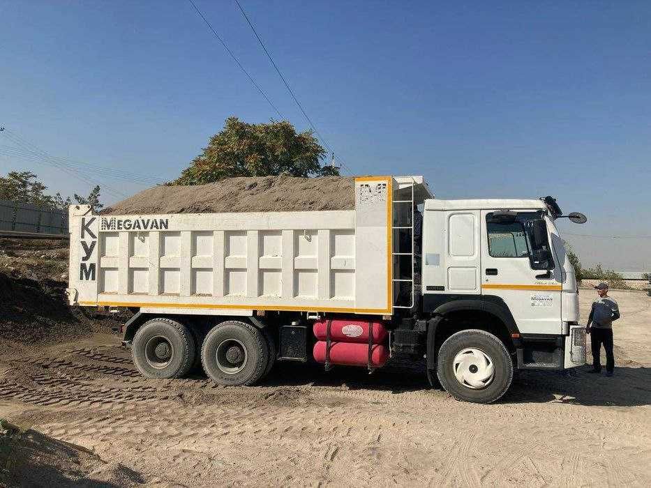 Chinoz qumi yuvilgan — 20 m³ HOWO — Toshkentga yetkazib beramiz