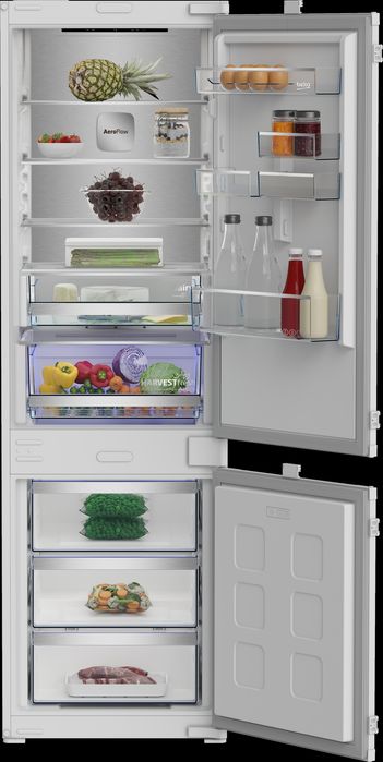 Нов инверторен хладилник с фризер за вграждане Beko B7 177 см