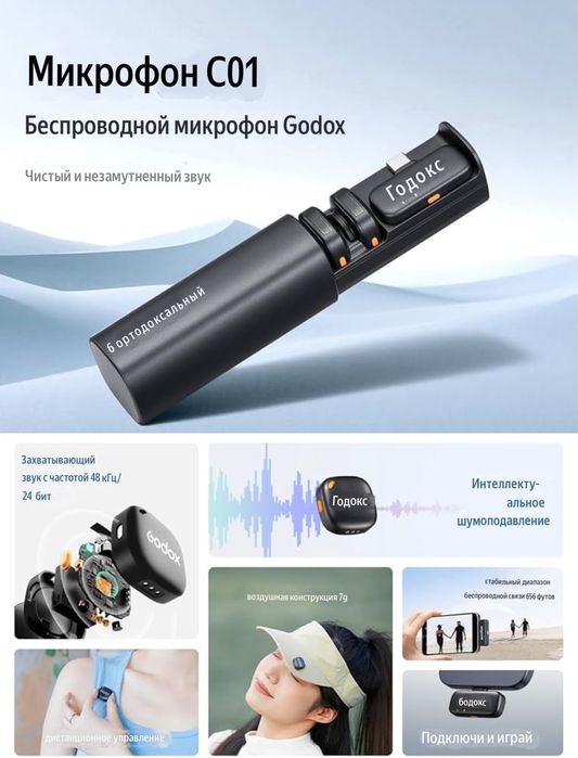 Godox C01 Kit 2 / Беспроводной микрофон / Доставка 24/7
