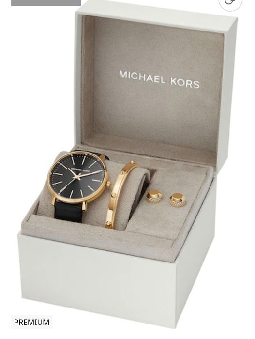 Set Michael Kors Pyper cu trei piese. Ceas, brățară și cercei.Mk1077Set.
