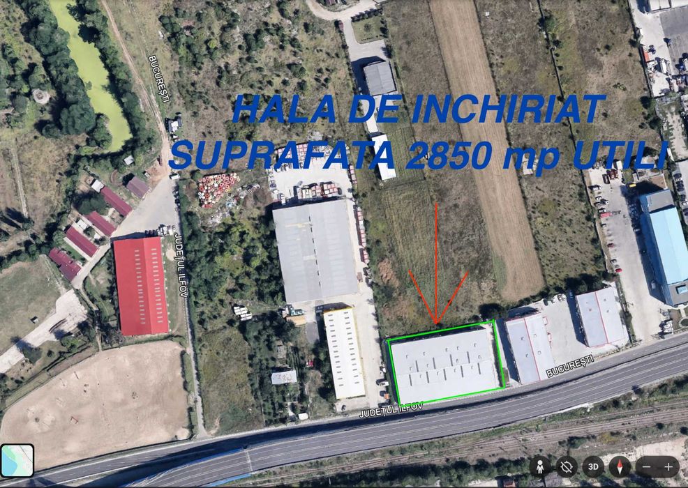 Hală 2.850 mp Otopeni | Acces TIR | 380V | Birouri 450 mp | Lângă Automobile Bavaria - posibilitate inchiriere partiala min 850 mp