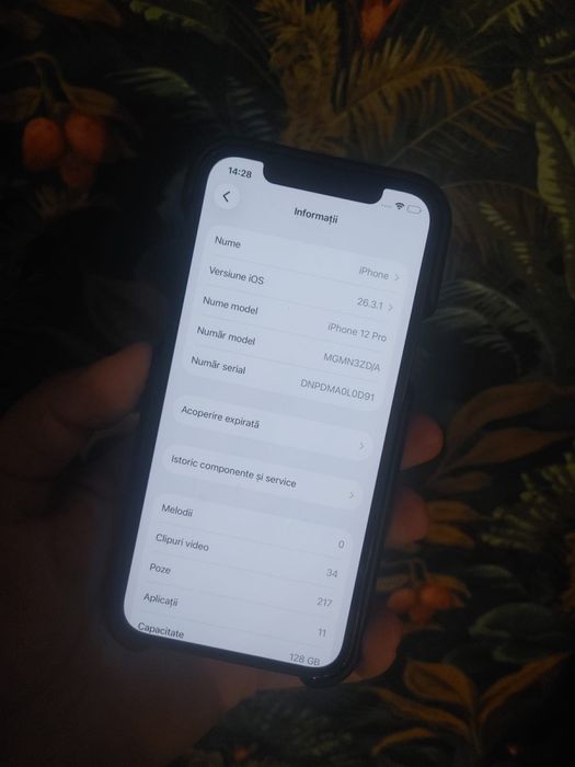 Iphone 12 Pro 128gb Pacific Blue 5G Velante husa cadou 77% baterie