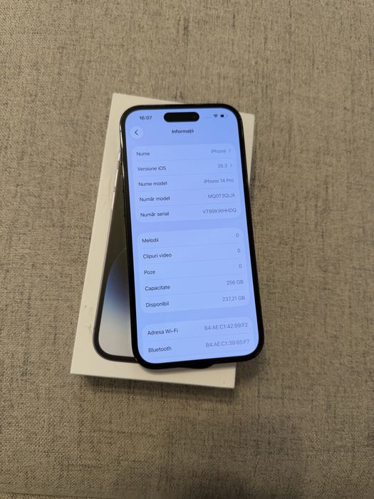 iphone 14 pro 256gb space black impecabil