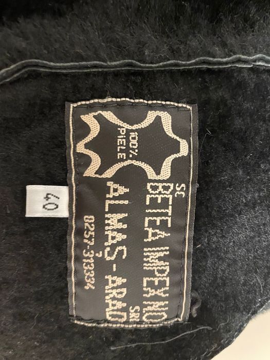 Cojoc din piele și blană naturală de miel merinos XS/34