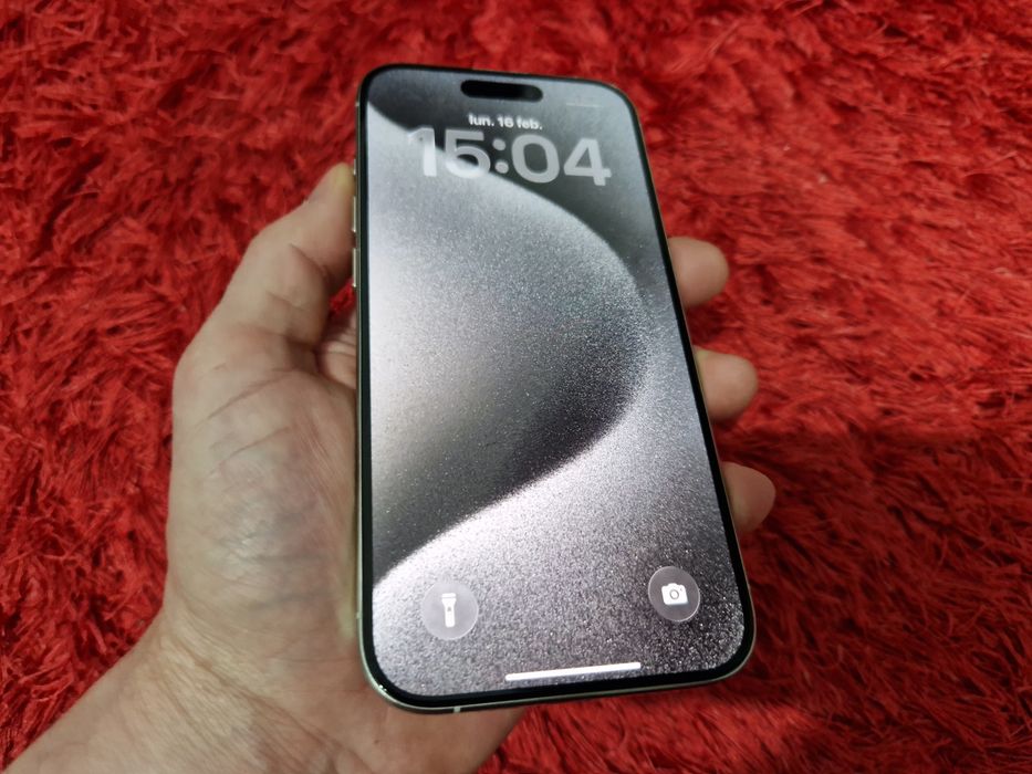 -Iphone 15Pro, 128Gb, 8Ram, Silver Titanium, bat-87%-668 cicluri incar