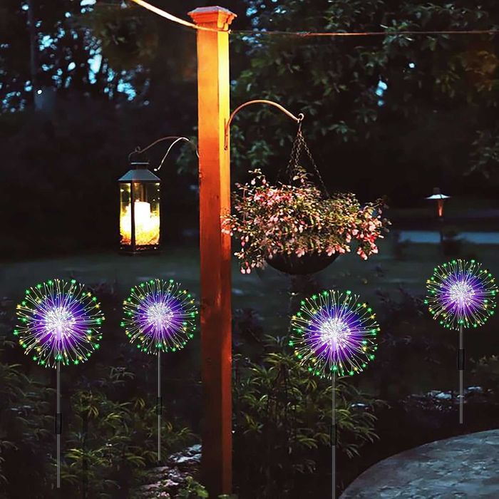 Соларни градински лампи Joycome 4 x 120 LED слънчеви коледни украси,