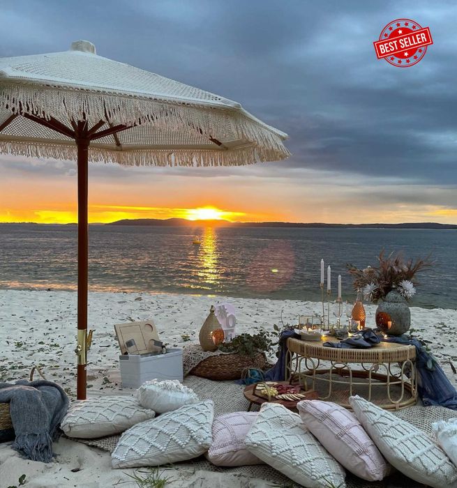 Плетен чадър за градина, плаж, ресторант или бийч бар