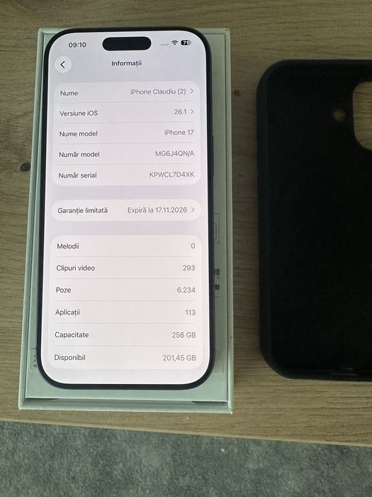 Iphone 17 black 256 GB