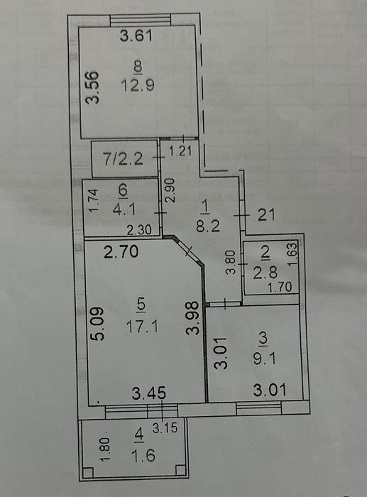 Продам квартиру 2 -х комнатную мкр-н Аэропорт