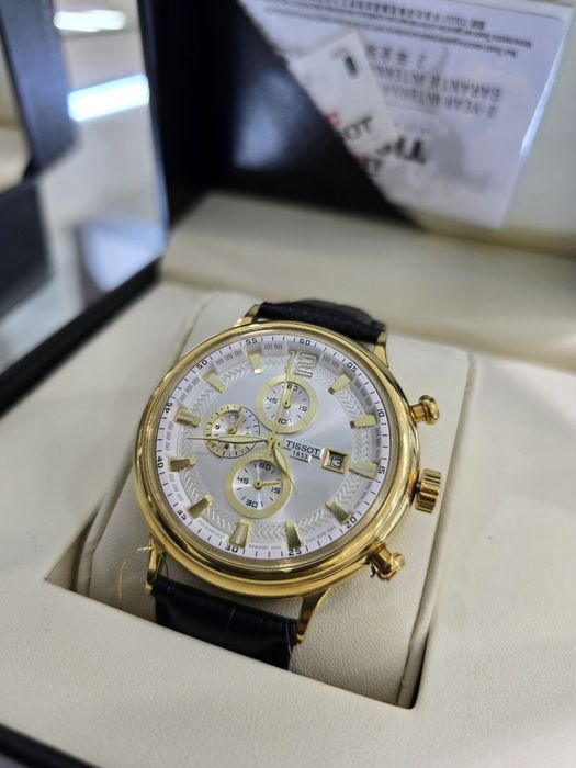 Золотые часы Tissot с большим диаметром в 45мм, 750 пробы