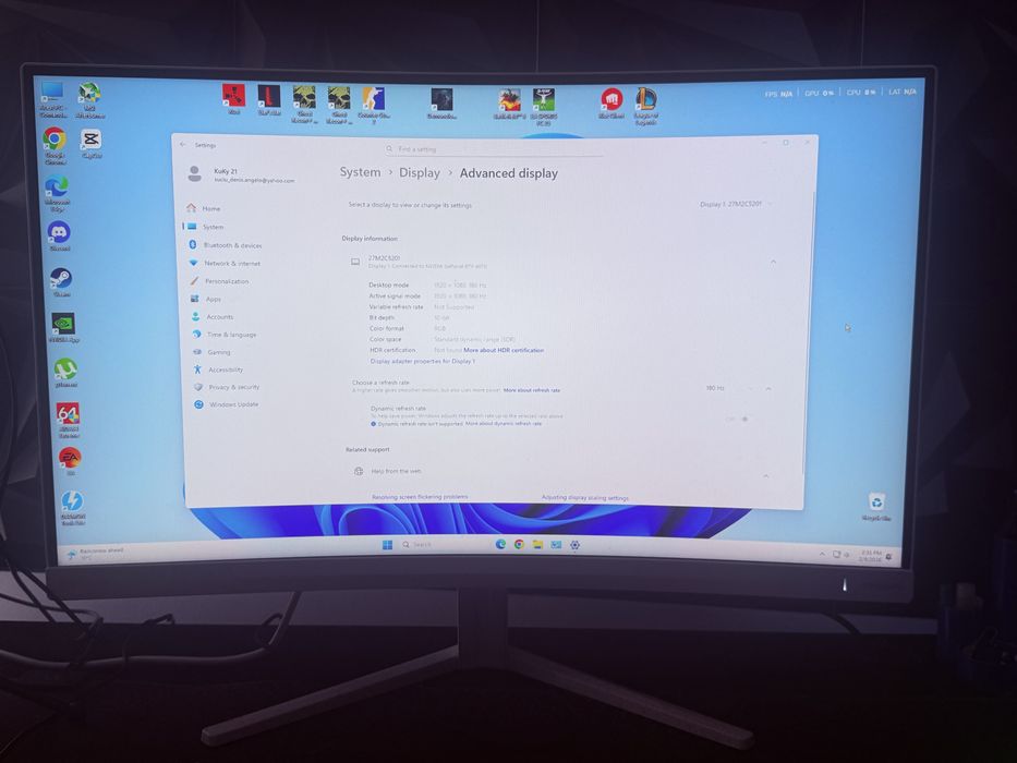 Vand monitor gaming curbat philips envia full hd 180 hz alb 27 inch