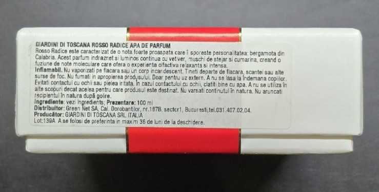 Apa de Parfum Giardini di Toscana ROSSO RADICE Beautik Romania