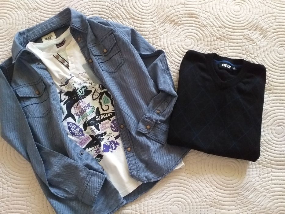 Лот момче  146 152 риза , пуловер , блуза ,