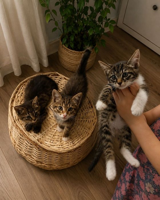 Пристраиваются котята в добрые руки
