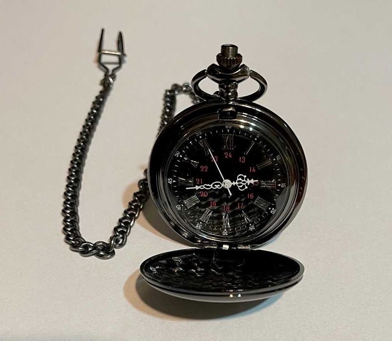 Ceas de buzunar superb, metalic, nou (perfect funcțional!)