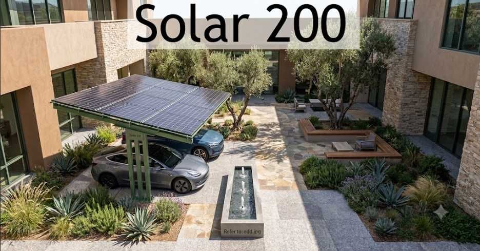 Carport auto zincat model Solar 200