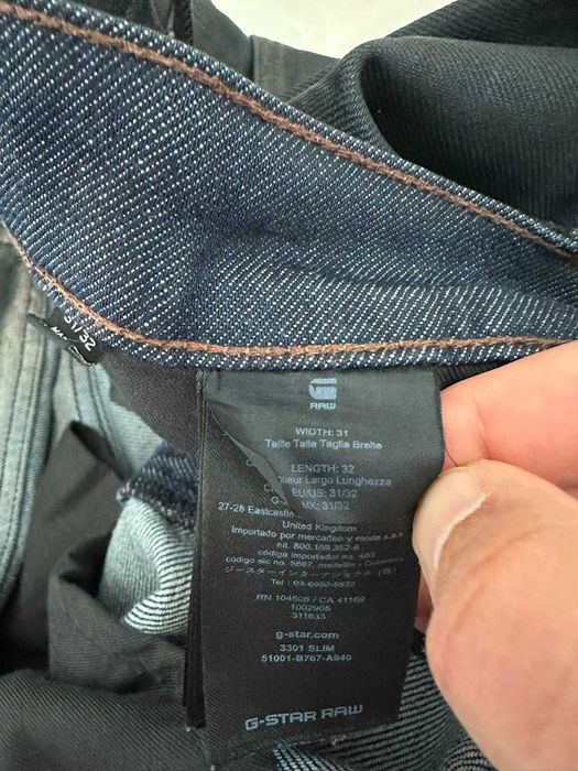 Blugi G-Star Raw 3301 slim, 31W - 32L, peliculizati, negru