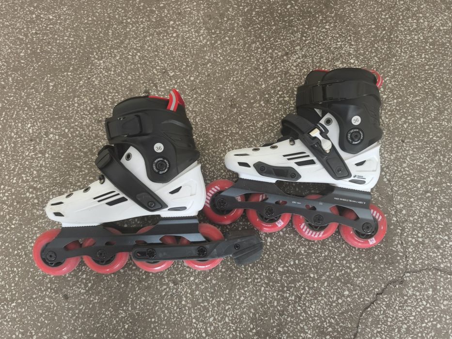Role freeride MF500 HardBoot Alb-Rosu Adulți