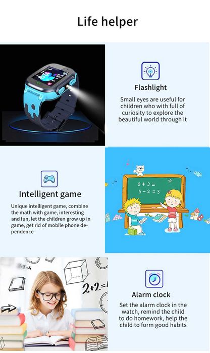 Детски смарт часовник с SIM карта, GPS, SOS гривна, камера и игри