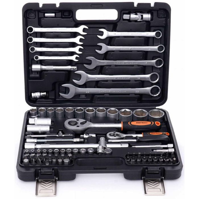 Trusa de scule, set chei pentru ateliere, 82 piese, Kraft