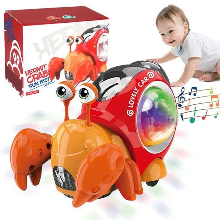 Crab dansator Interactiv pentru copii, lumini si muzica, de la 0 ani
