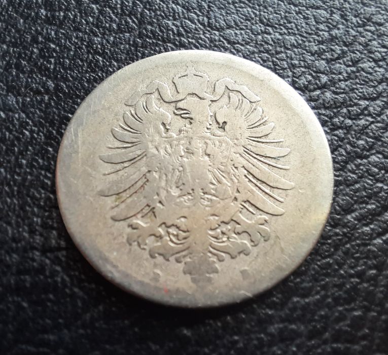 Стара монета 10 пфенига 1876 г. буква В -Германия-150 годишна  !