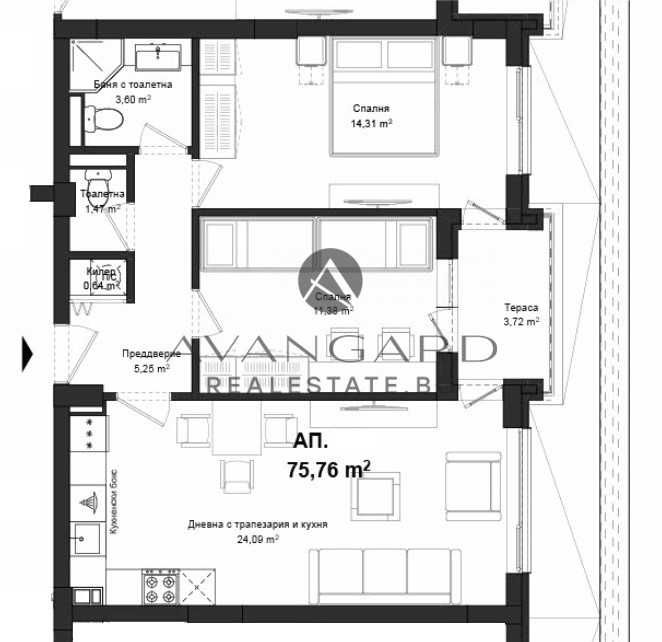 Продава се Тристаен апартамент в Пловдив, Кършияка - 86 кв.м за 507 €/кв.м - Снимка #3