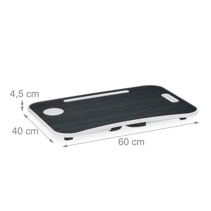 Masa laptop pentru pat si canapea pliabila negru 26x63x40 cm