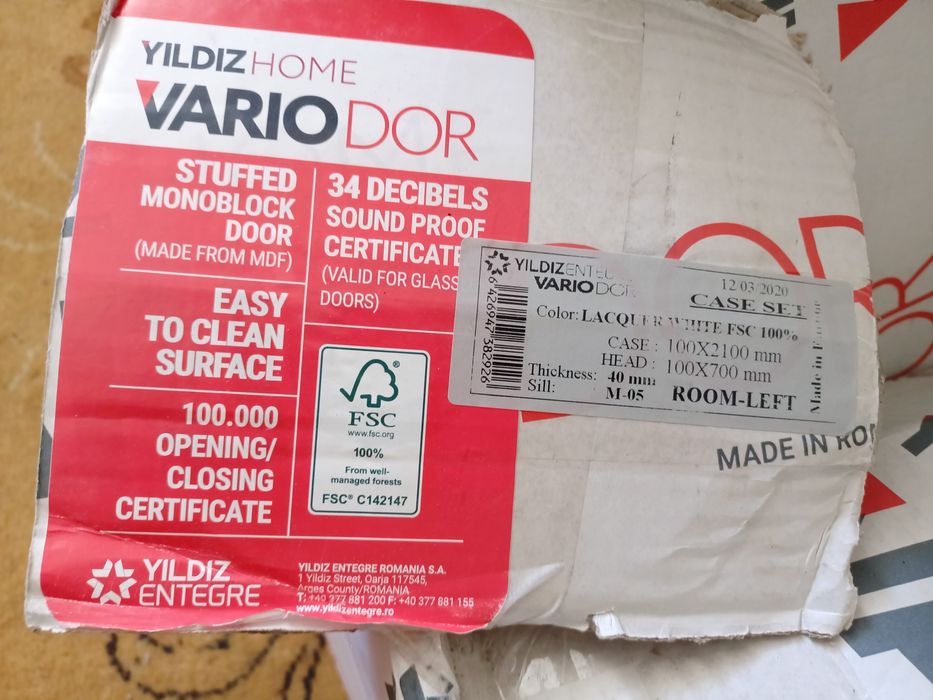 Usa noua de interior alba cu toc pervaz VarioDor