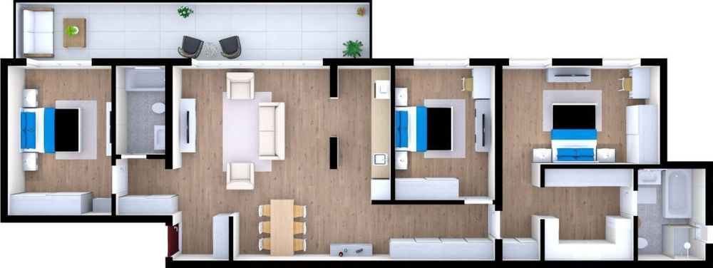 Apartament Luxos 4 Camere | 120 mp Total | Terasă 20 mp & Parcare Incl