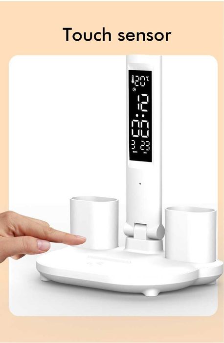 Настольная  лампа с аккум. 4в1 - светильник, часы, термометр, ночник