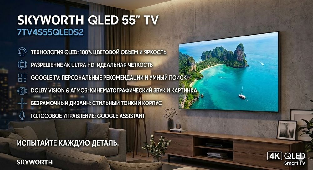 Телевизор 7 tech qled 60hz 3 года гарантии
