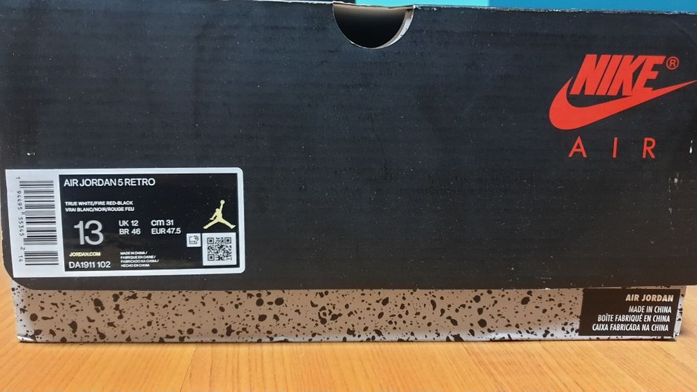 jordan 5 fire red 2020 размери us 13 и us 8.5