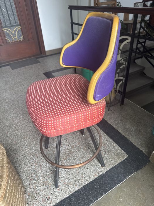 Scaun de bar înalt, rotativ, vintage