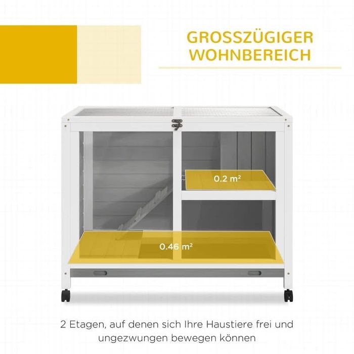 PawHut Клетка за малки животни с 2 нива