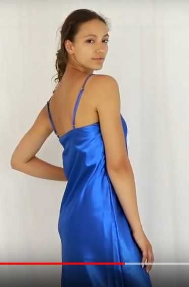 Neglijeu dama sexy lung satin lenjerie lux pijama femei camasa noapte