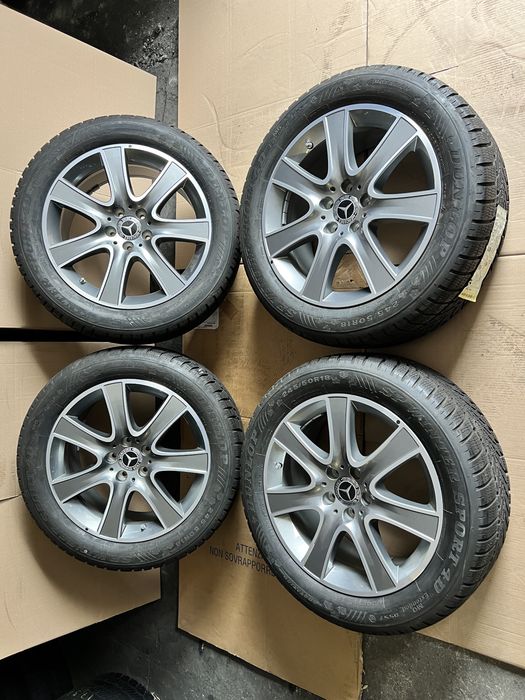 Jante NOI originale Mercedes S classe 18 inch’ + anvelope iarna nefolosite  245/50/18 , Dunlop , 8 mm !