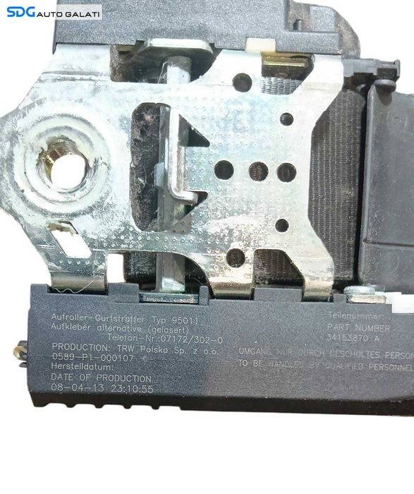Set Centuri de Siguranta Stanga Dreapta Sofer Pasager Volkswagen Touran 1T3 2010 - 2015 Cod 34153871A 0589-P1-000107 [M8719]