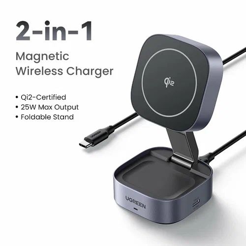 Ugreen 2-in-1 Qi2 Magnetic Wireless Charger 15W. Есть доставка
