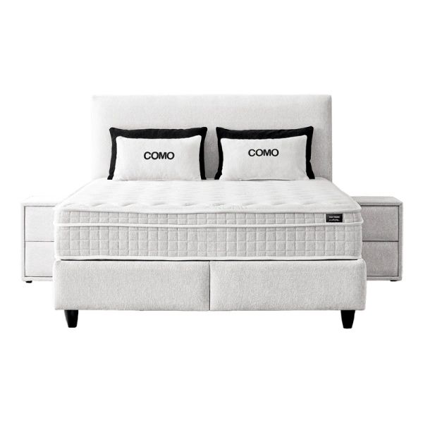 Тапицирана спалня с матрак COMO 160 x 200 - слонова кост AN