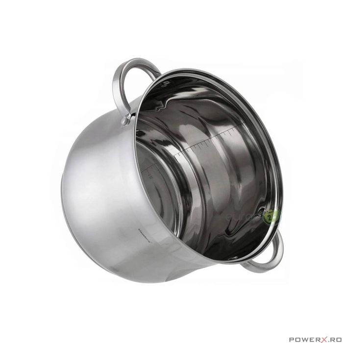 Oala din inox cu capac din sticla, 28cm, fund termic multistrat, 13l