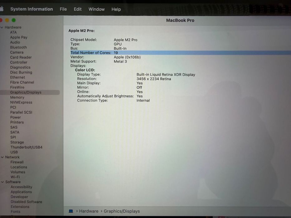 MacBook Pro 16" M2 PRO 12-Core CPU, 19-Core GPU, 32GB RAM, 512GB SSD