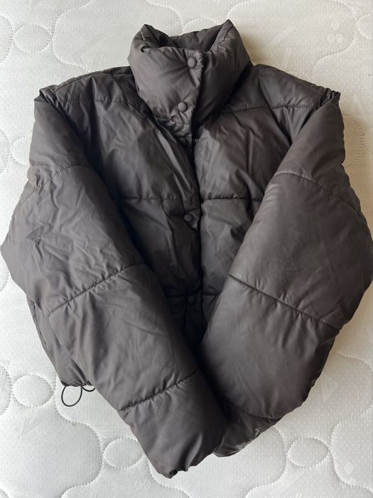 Кафяво късо зимно яке ZARA