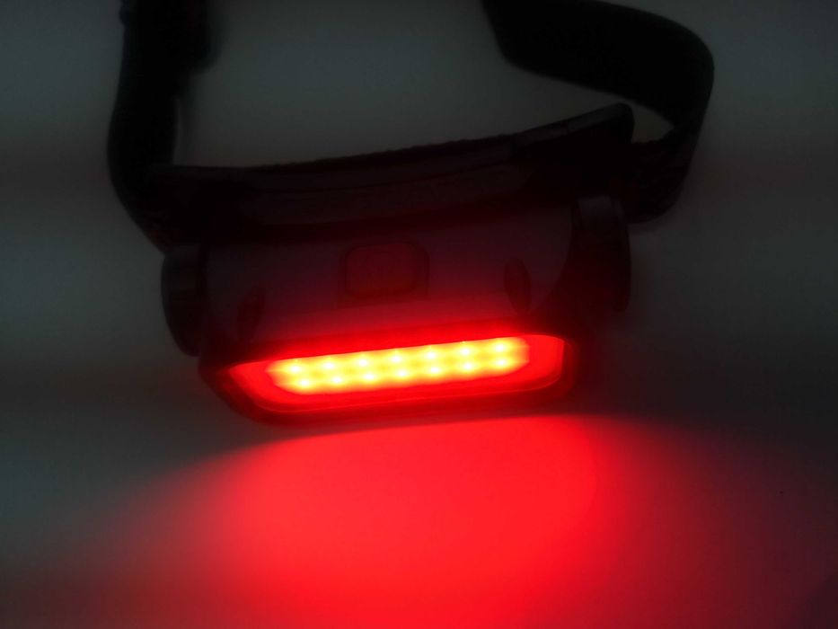 Lanterna de cap detasabil cu leduri cob alb + rosu