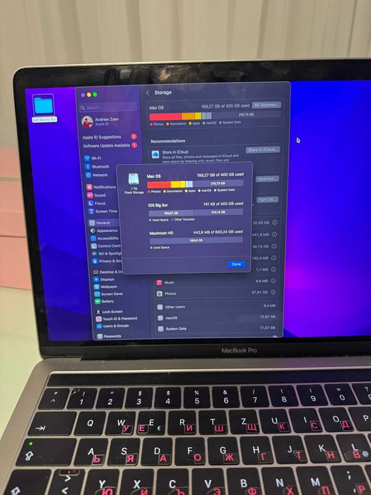 MacBook Pro 13"Intel Core i7 16GB RAM,1TB SSD